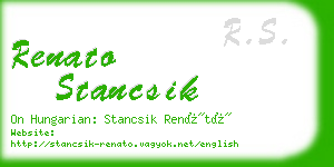 renato stancsik business card